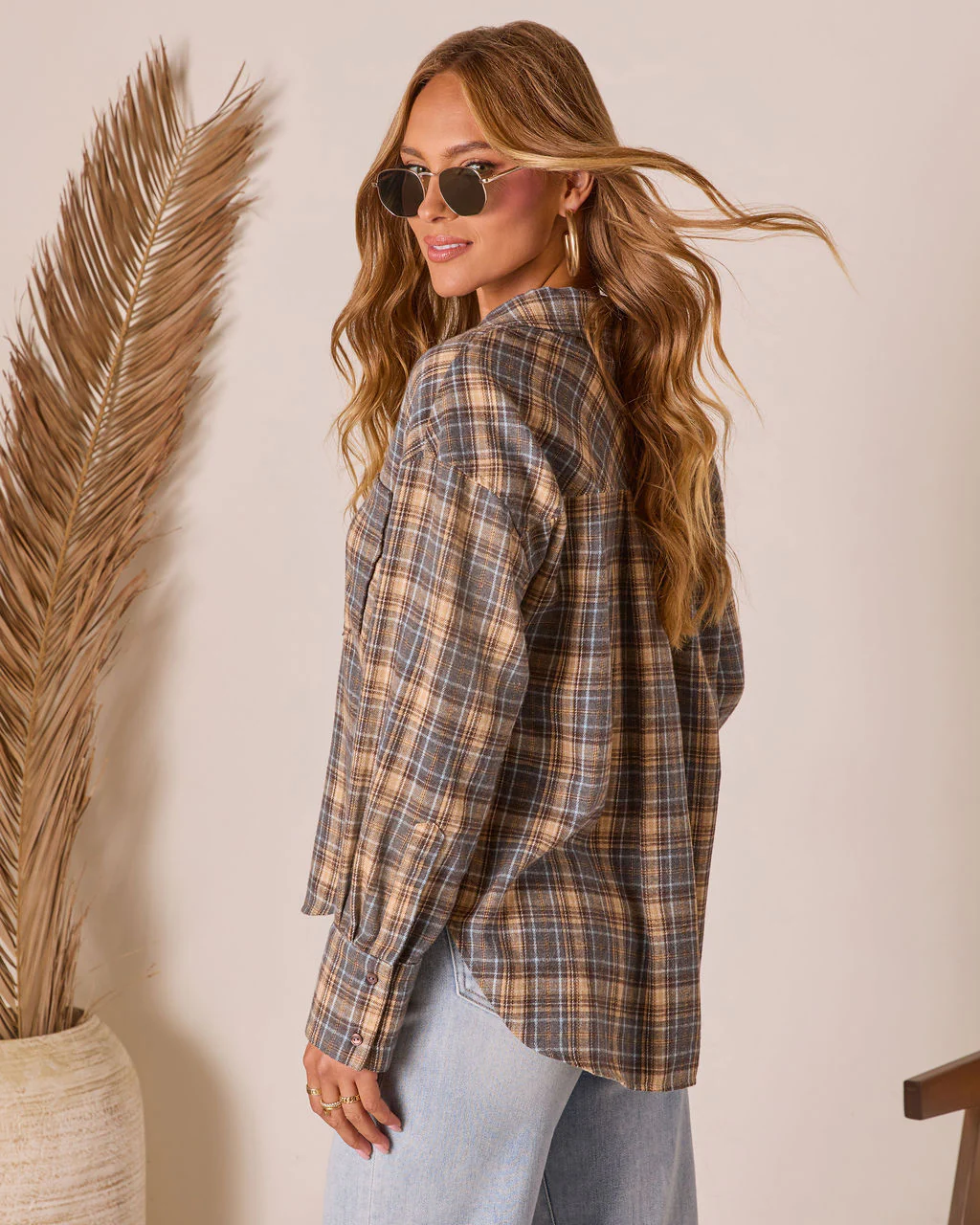 Ecole Plaid Button Down Top - Image 4