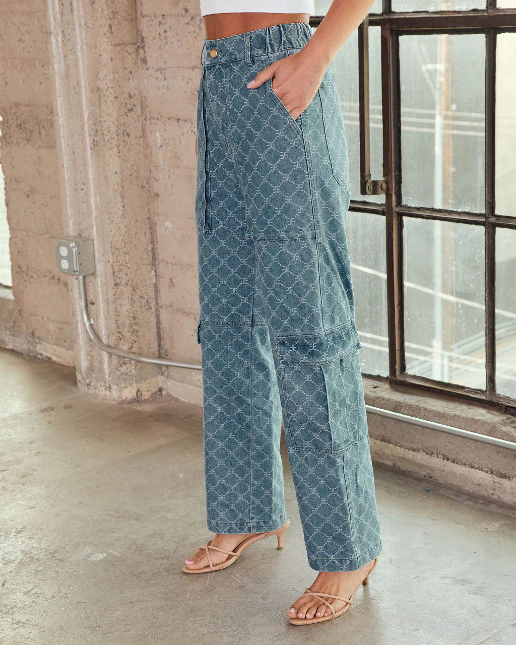 EE Monogram Cargo Jeans - Image 3