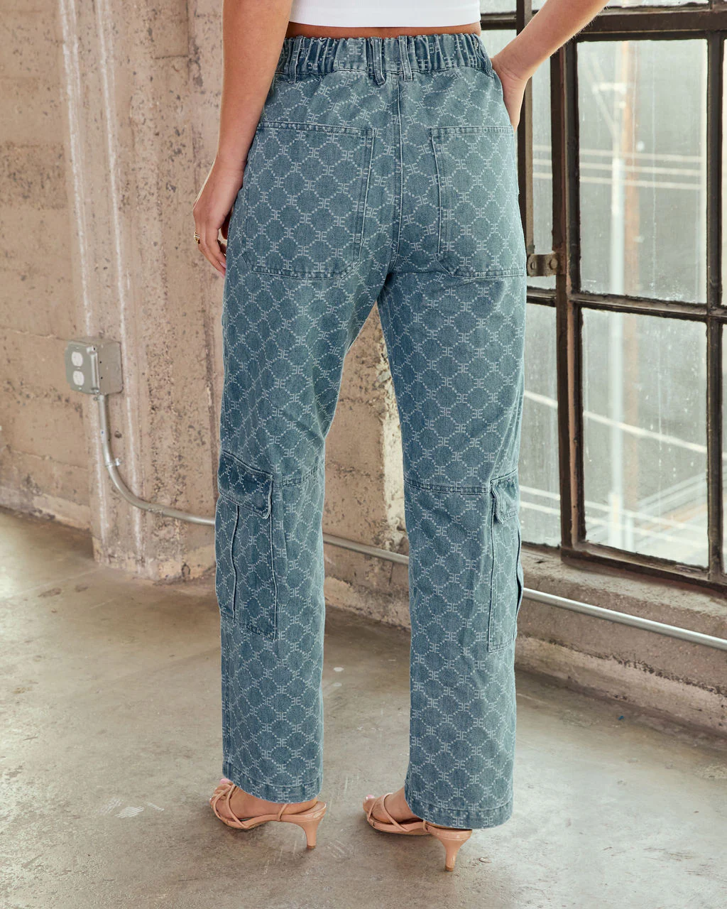EE Monogram Cargo Jeans - Image 4