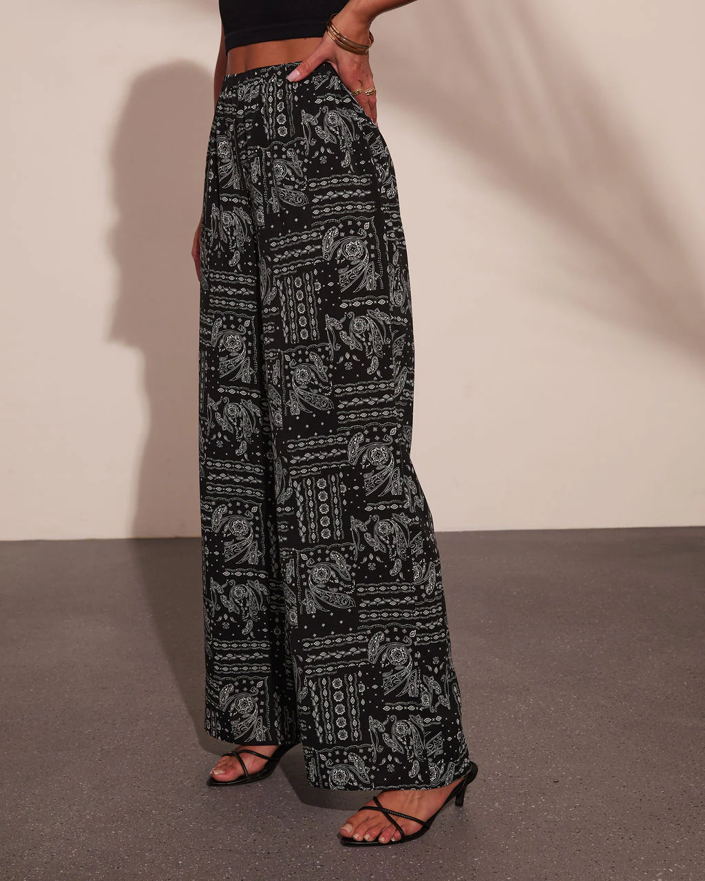 Elenne Bandana Paisley Print Wide Leg Pants - Image 3