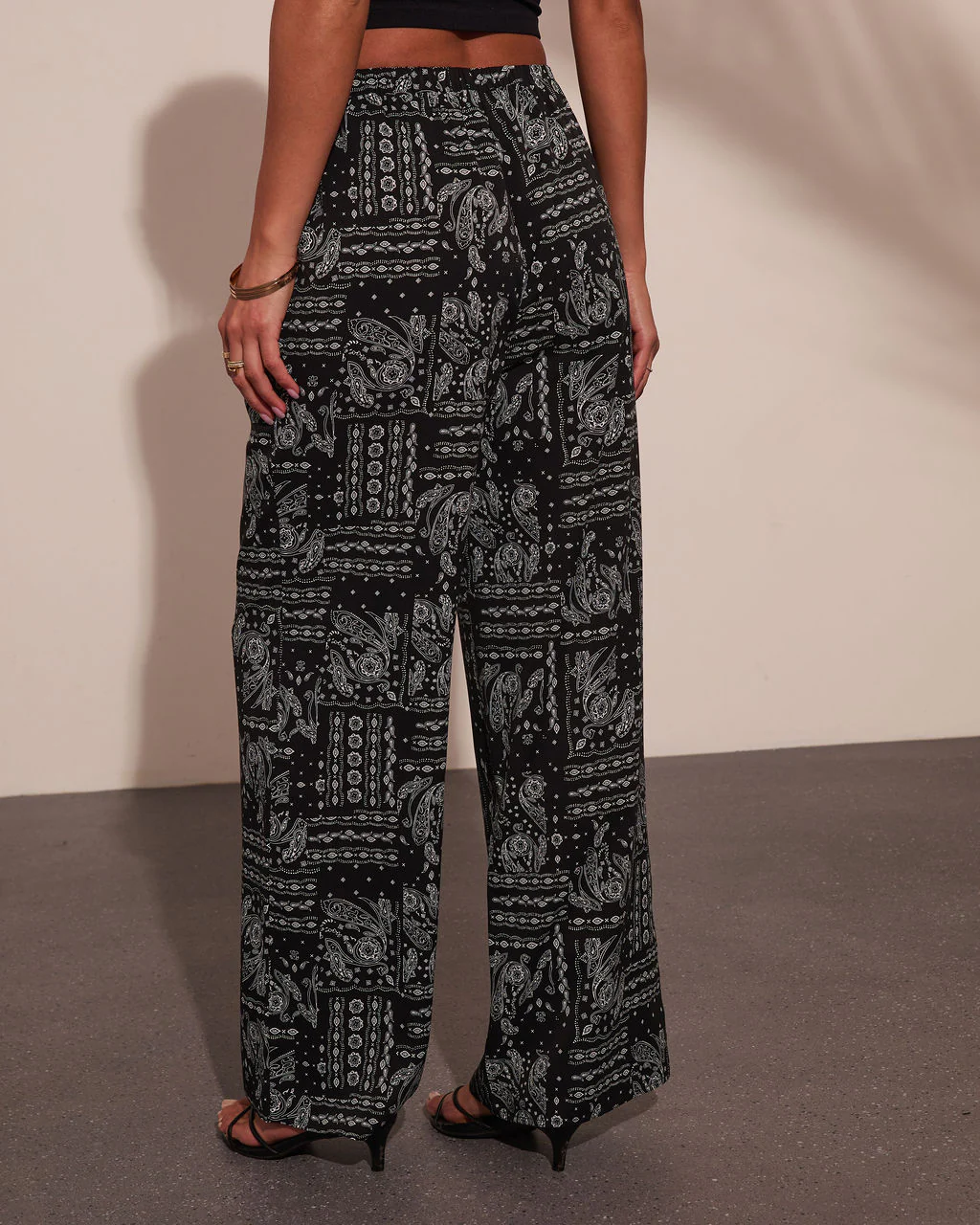 Elenne Bandana Paisley Print Wide Leg Pants - Image 4