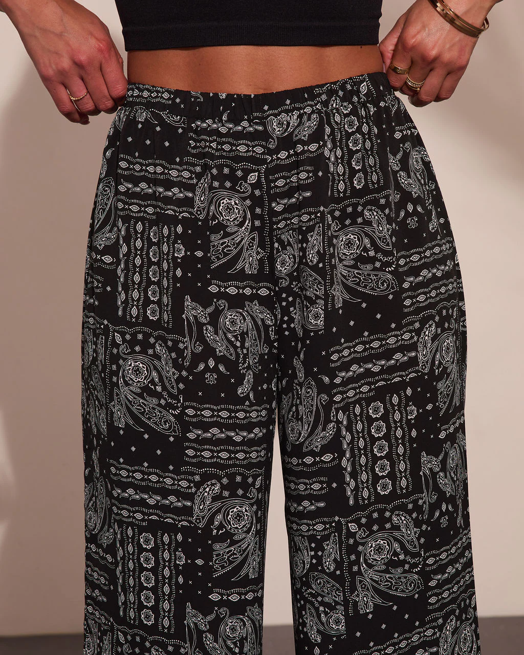 Elenne Bandana Paisley Print Wide Leg Pants - Image 6