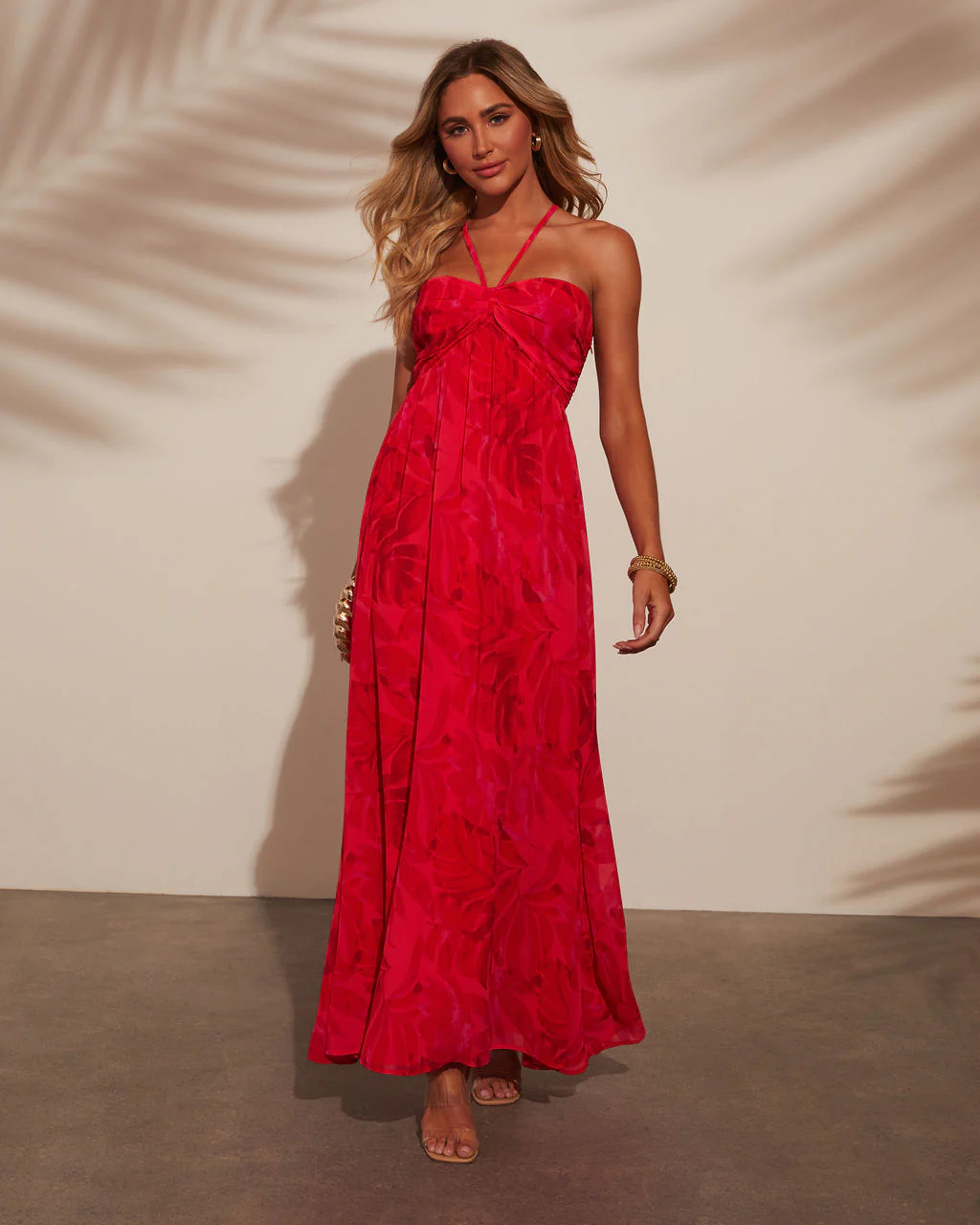 Eliora Tropical Print Halter Maxi Dress - Image 11