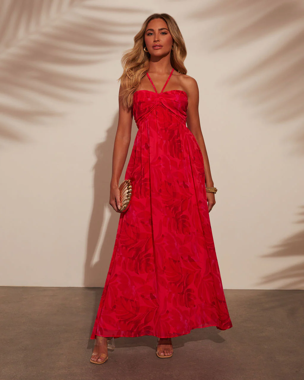 Eliora Tropical Print Halter Maxi Dress - Image 12