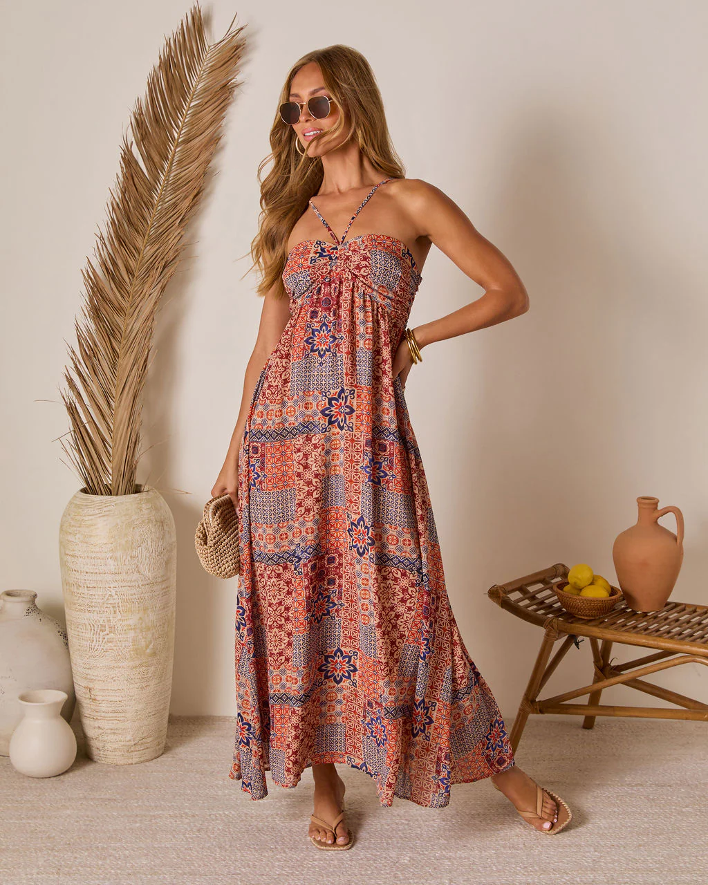 Eliora Tropical Print Halter Maxi Dress - Image 6