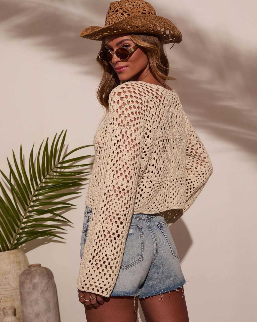 Elisa Knit Crochet Long Sleeve Top - Image 10