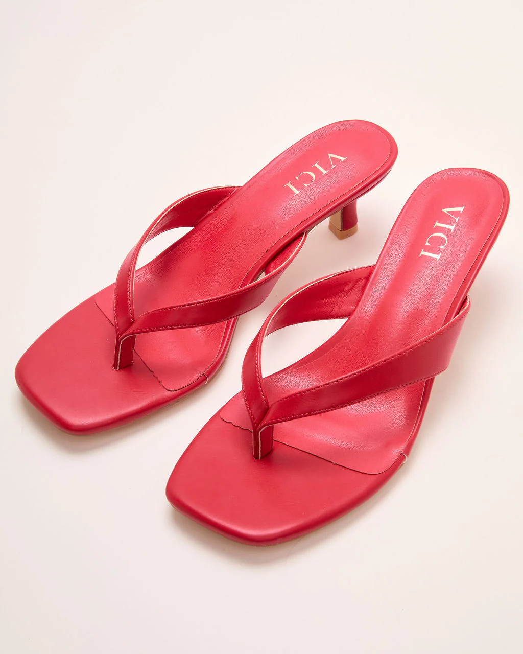 Elisse Vegan Leather Heeled Thong Sandal - Image 2