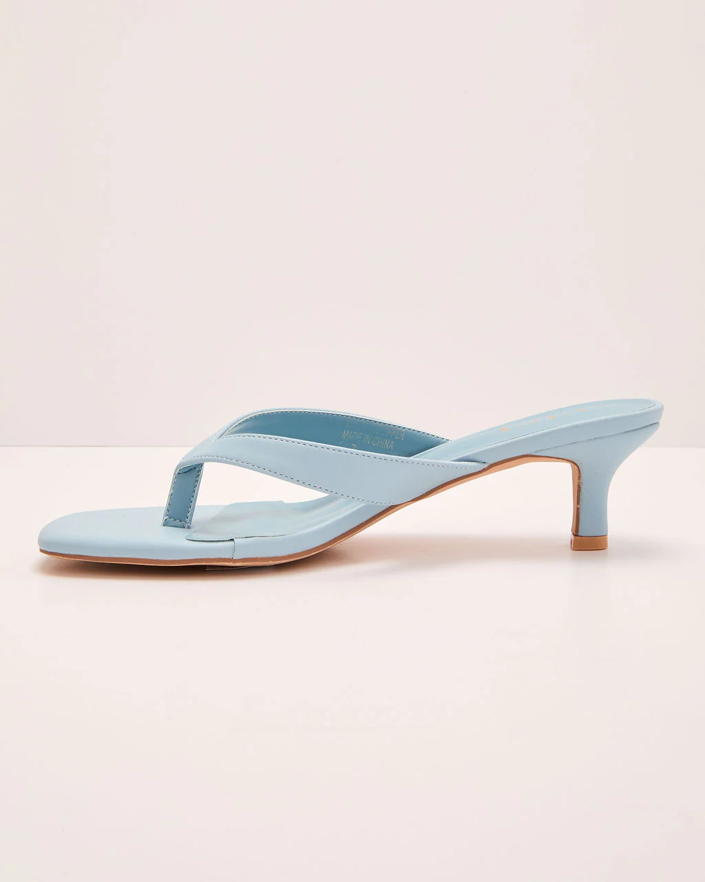 Elisse Vegan Leather Heeled Thong Sandal - Image 9
