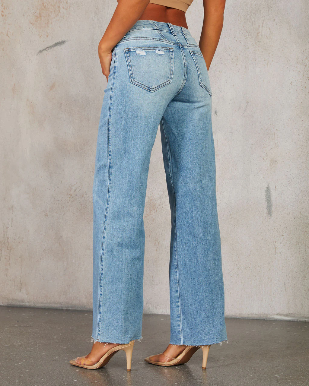 Ellison Stretch Mid Rise Wide Leg Jeans - Image 4