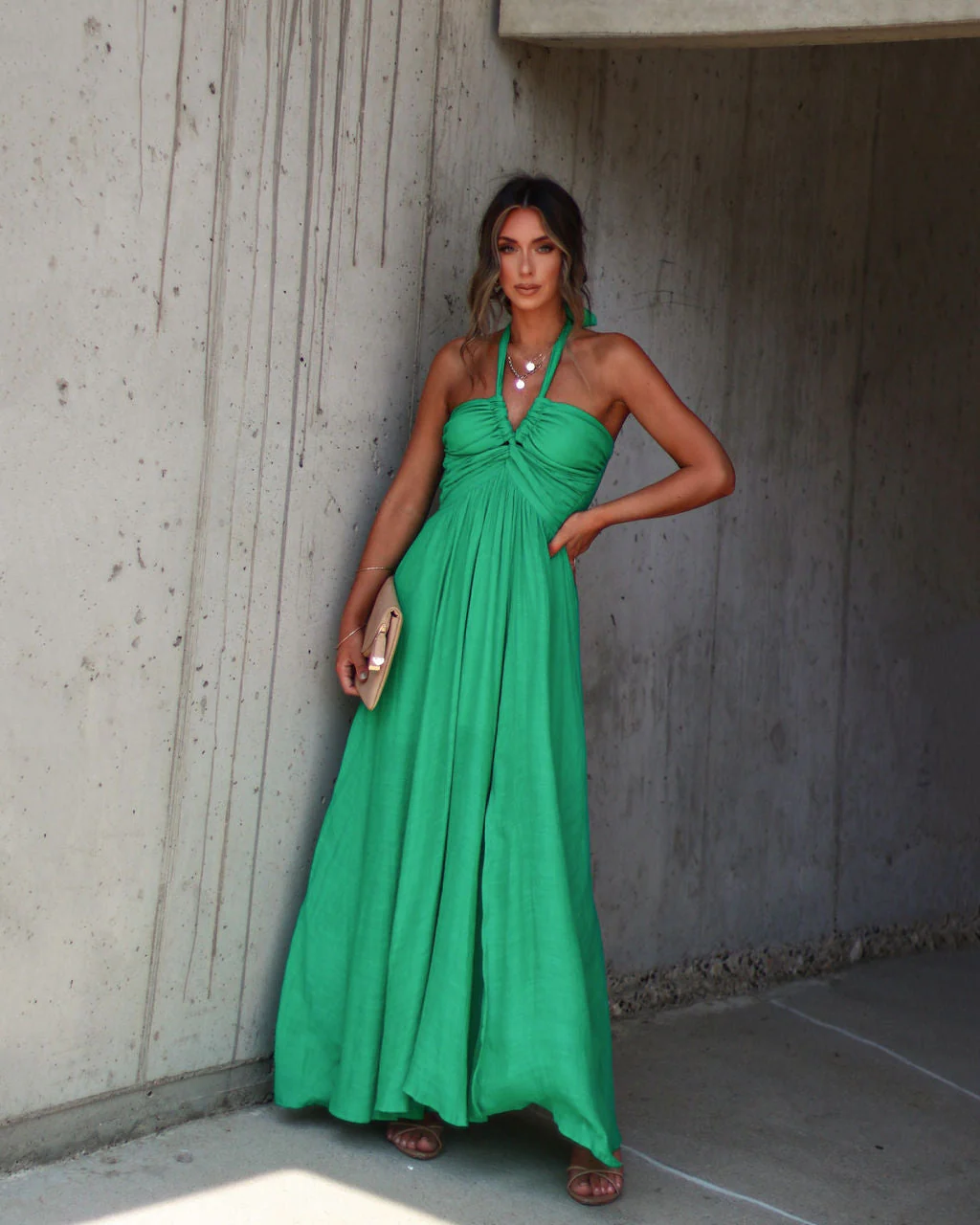 Elmhurst Ruched Halter Maxi Dress - Image 19