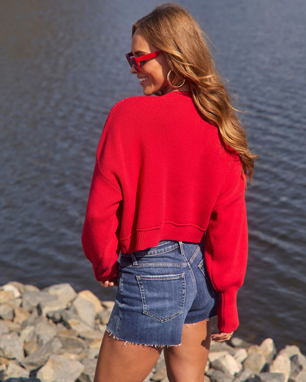 Elouise Cropped Flag Crewneck Sweater - Image 4