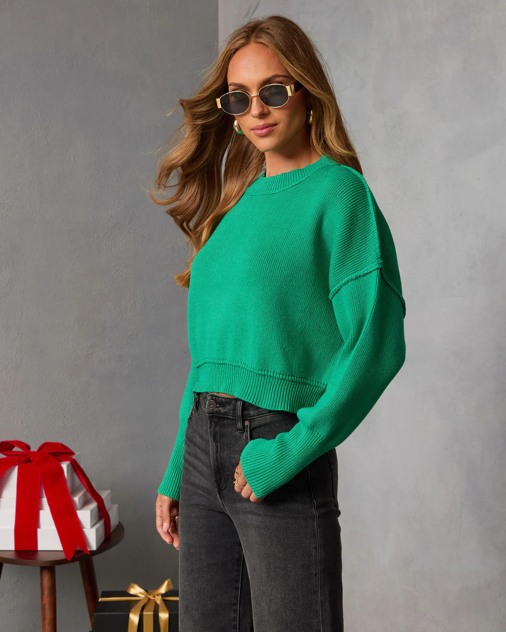 Elouise Cropped Crewneck Sweater - Image 33