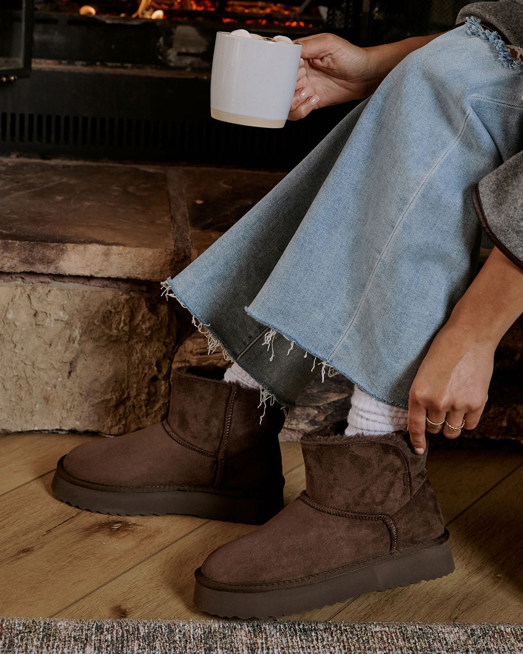Elowen Suede Fur Lined Ankle Boots - Image 6