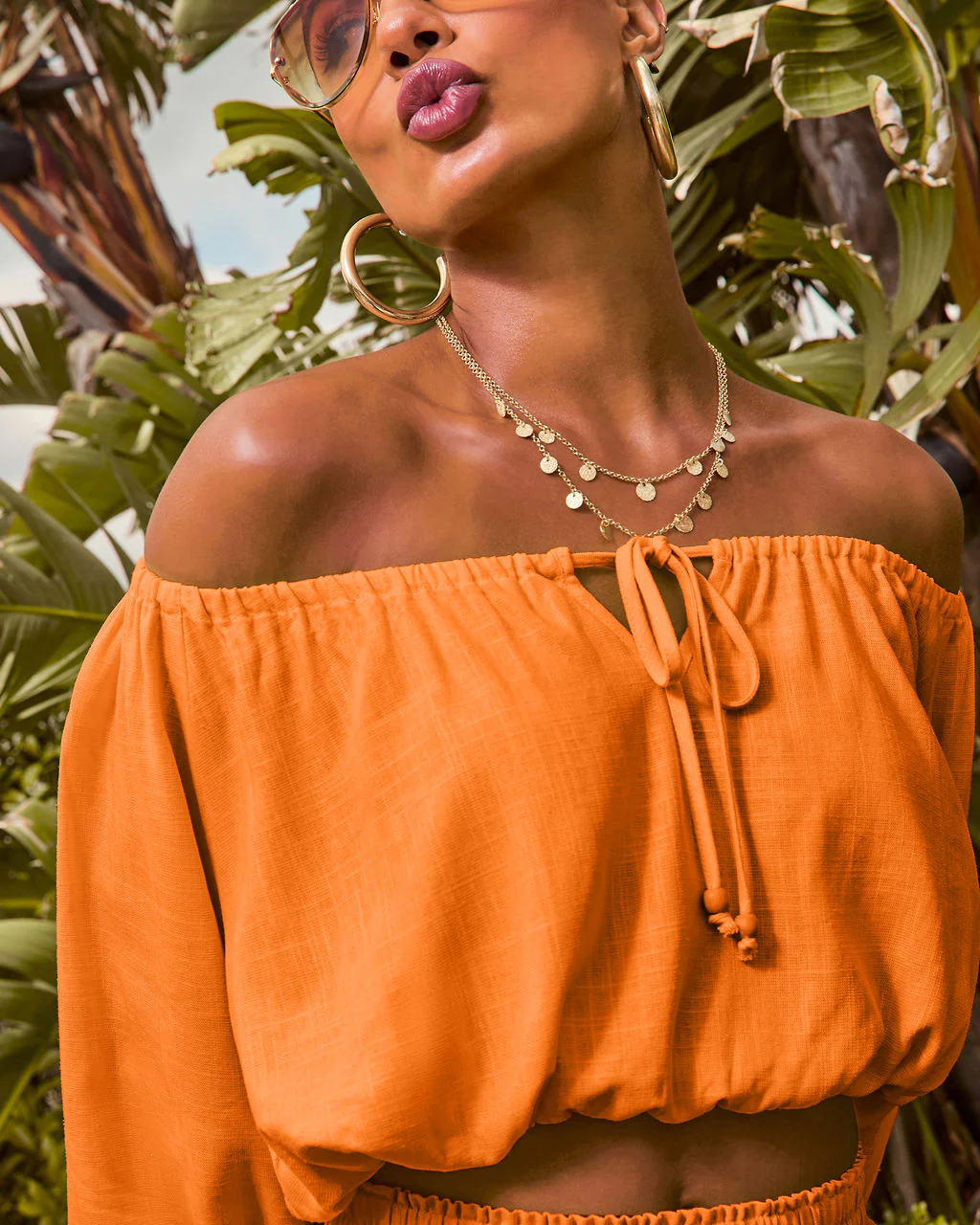 Elysia Off The Shoulder Long Sleeve Crop Top - Image 6