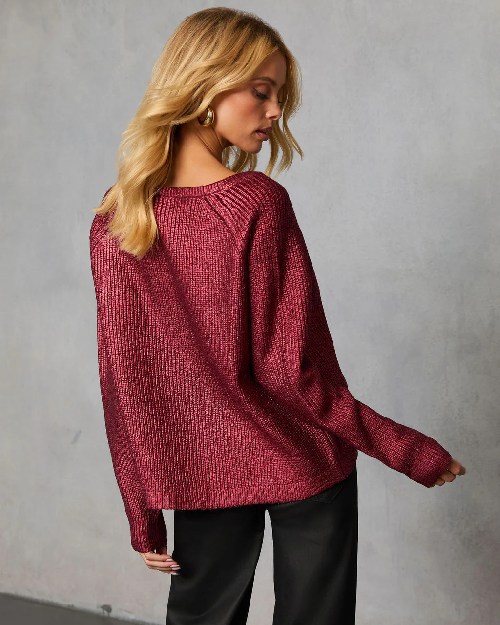 Elzah Ribbed Metallic Sweater - Image 4