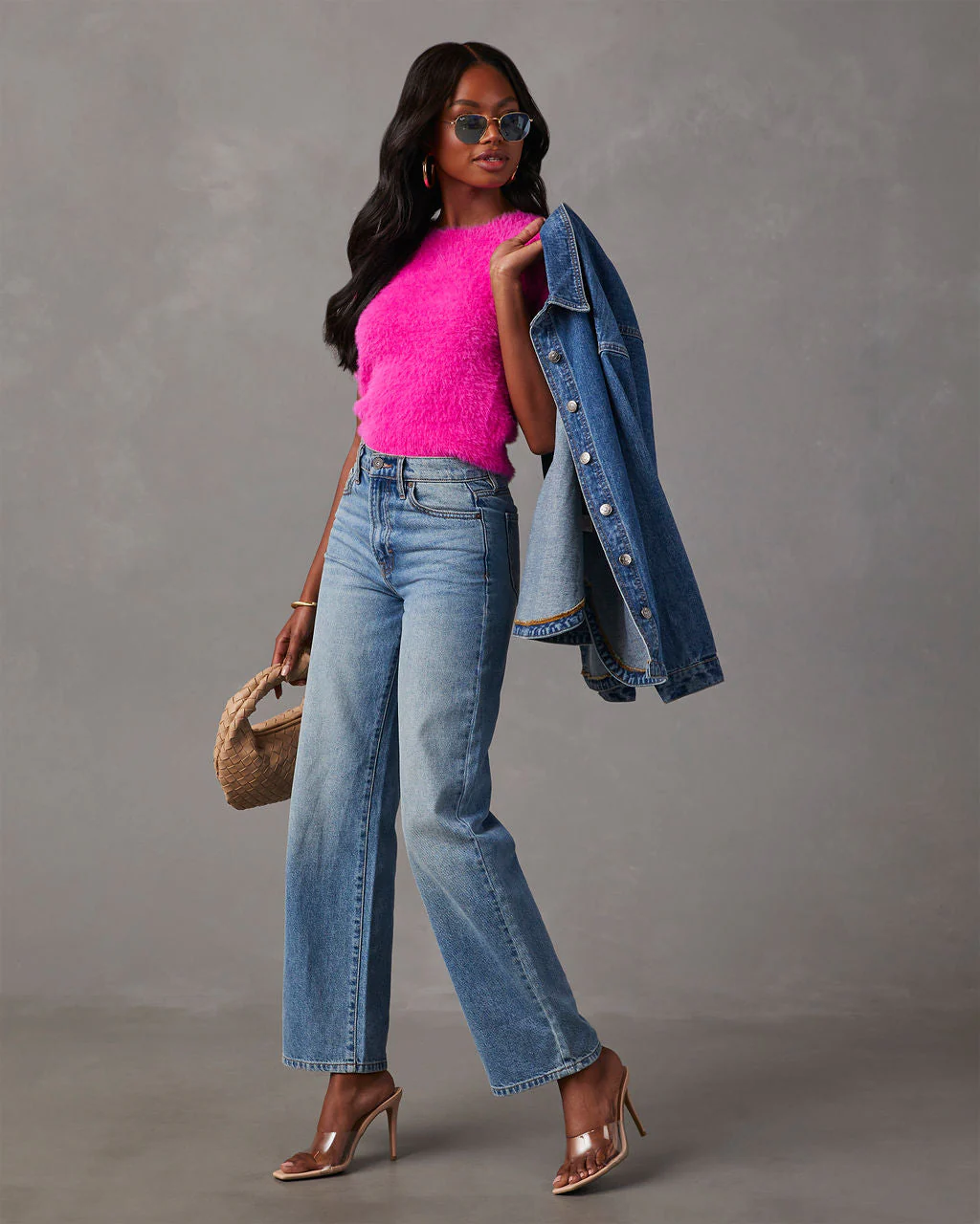 Emanuelle Fuzzy Short Sleeve Sweater Top - Image 19
