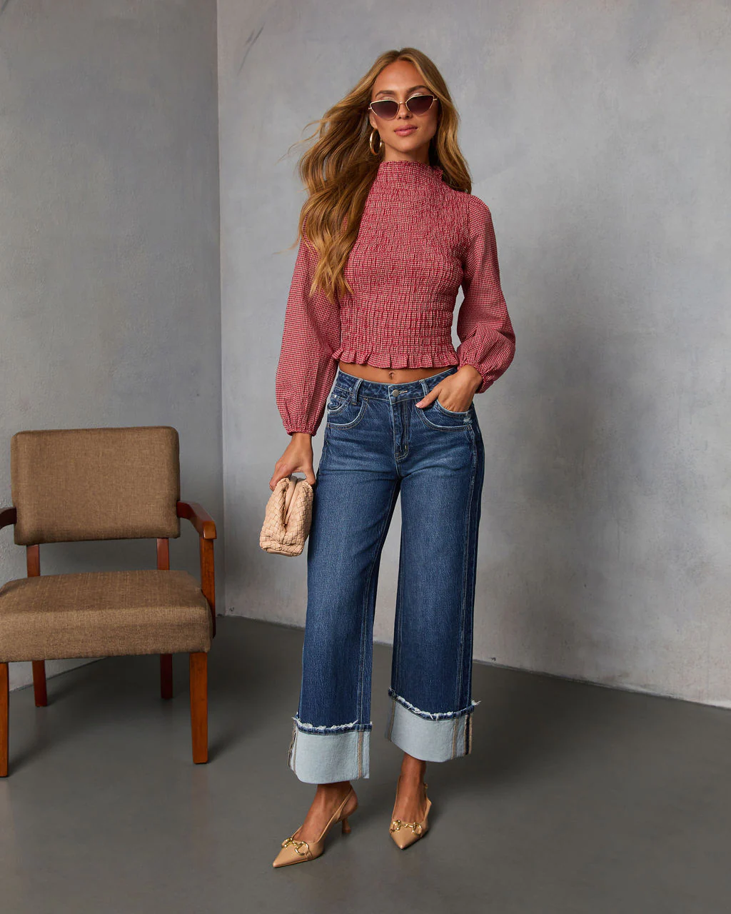 Emberlin Smocked Mock Neck Top - Image 2