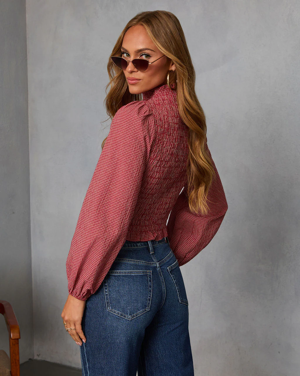 Emberlin Smocked Mock Neck Top - Image 4