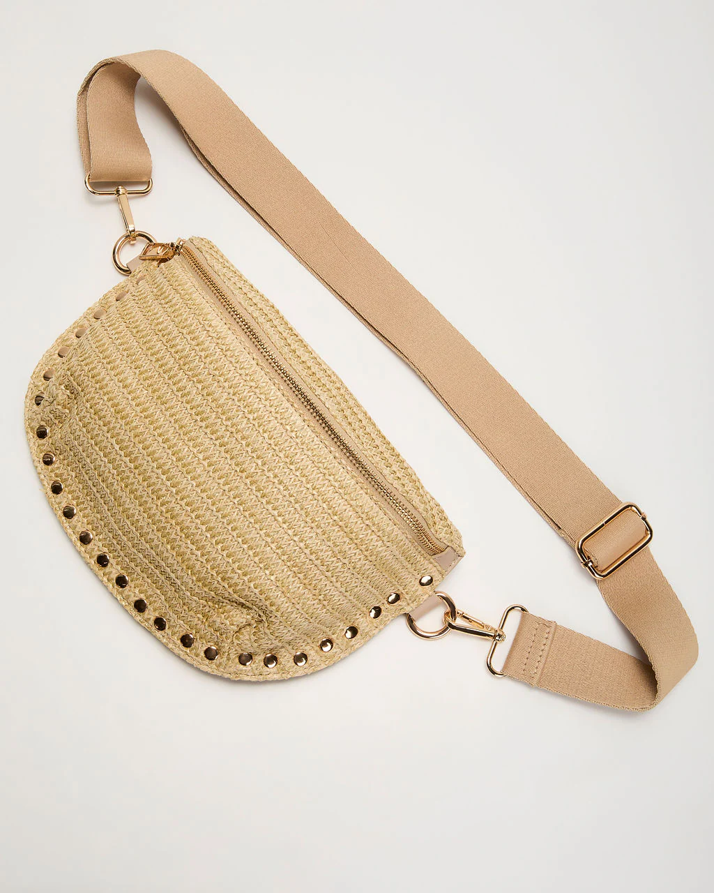 Emberly Studded Straw Belt Bag - Image 2