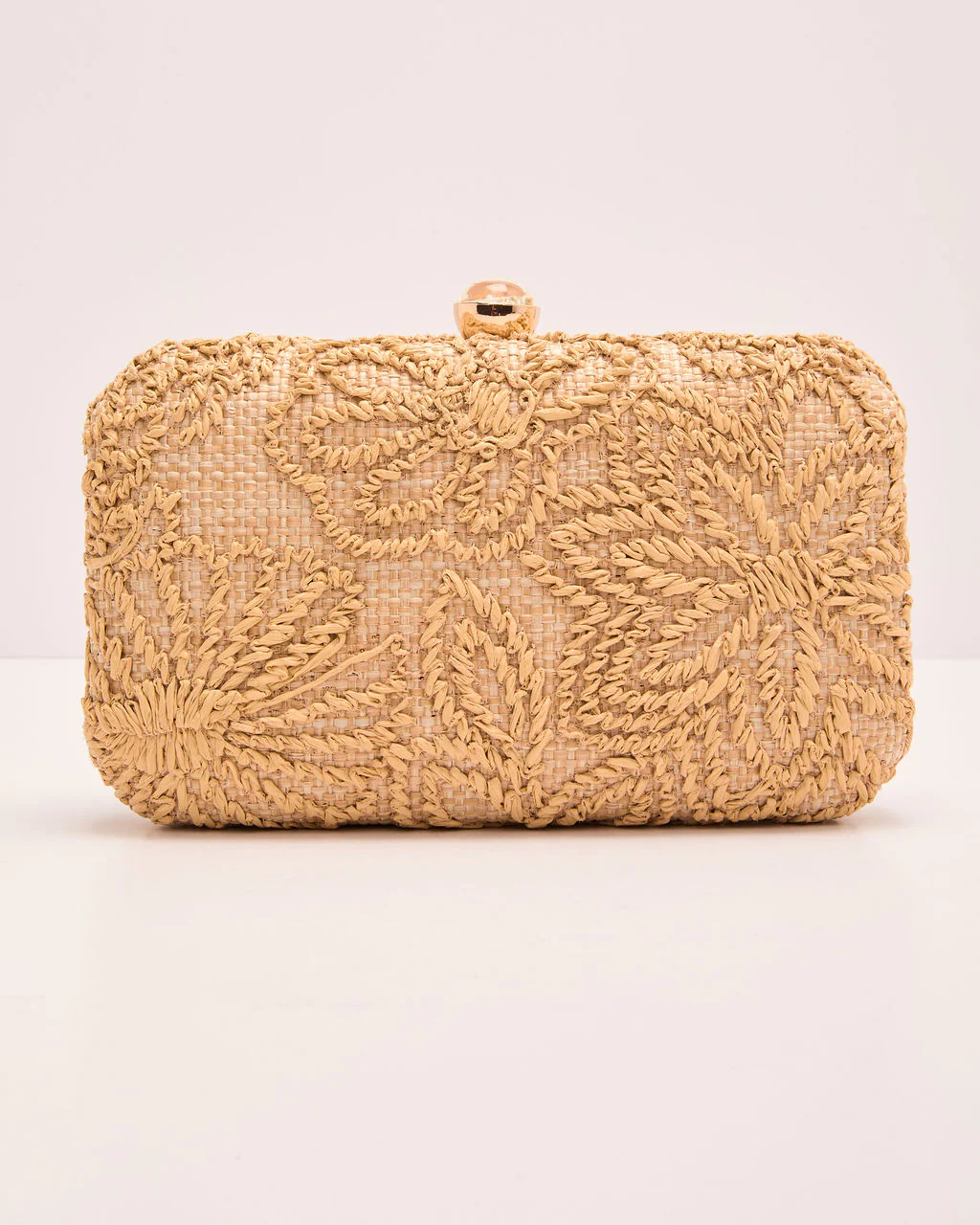 Emersen Floral Embroidered Straw Clutch - Image 3