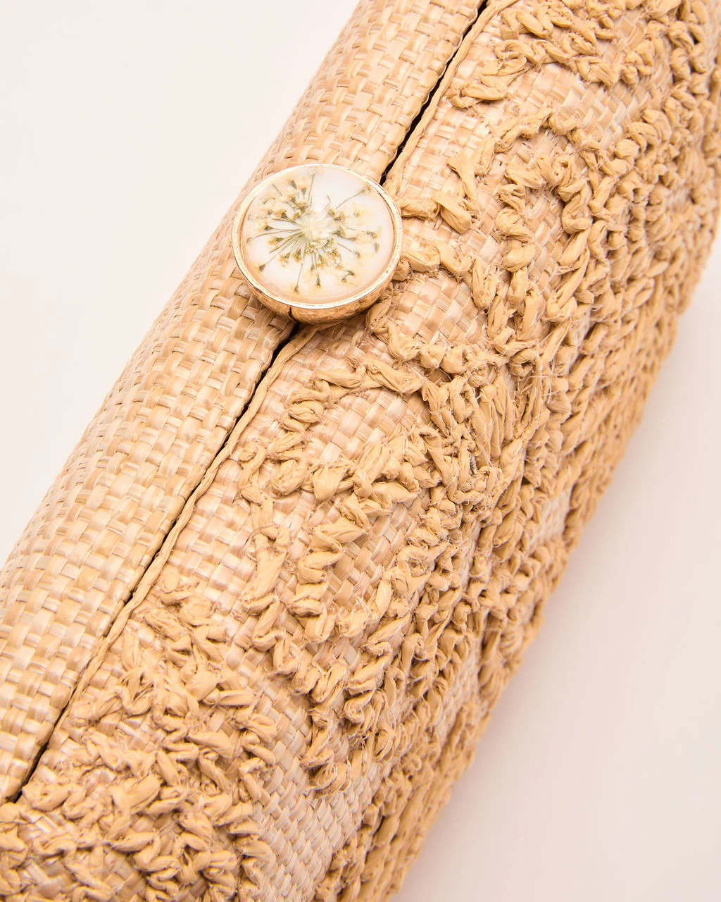 Emersen Floral Embroidered Straw Clutch - Image 6