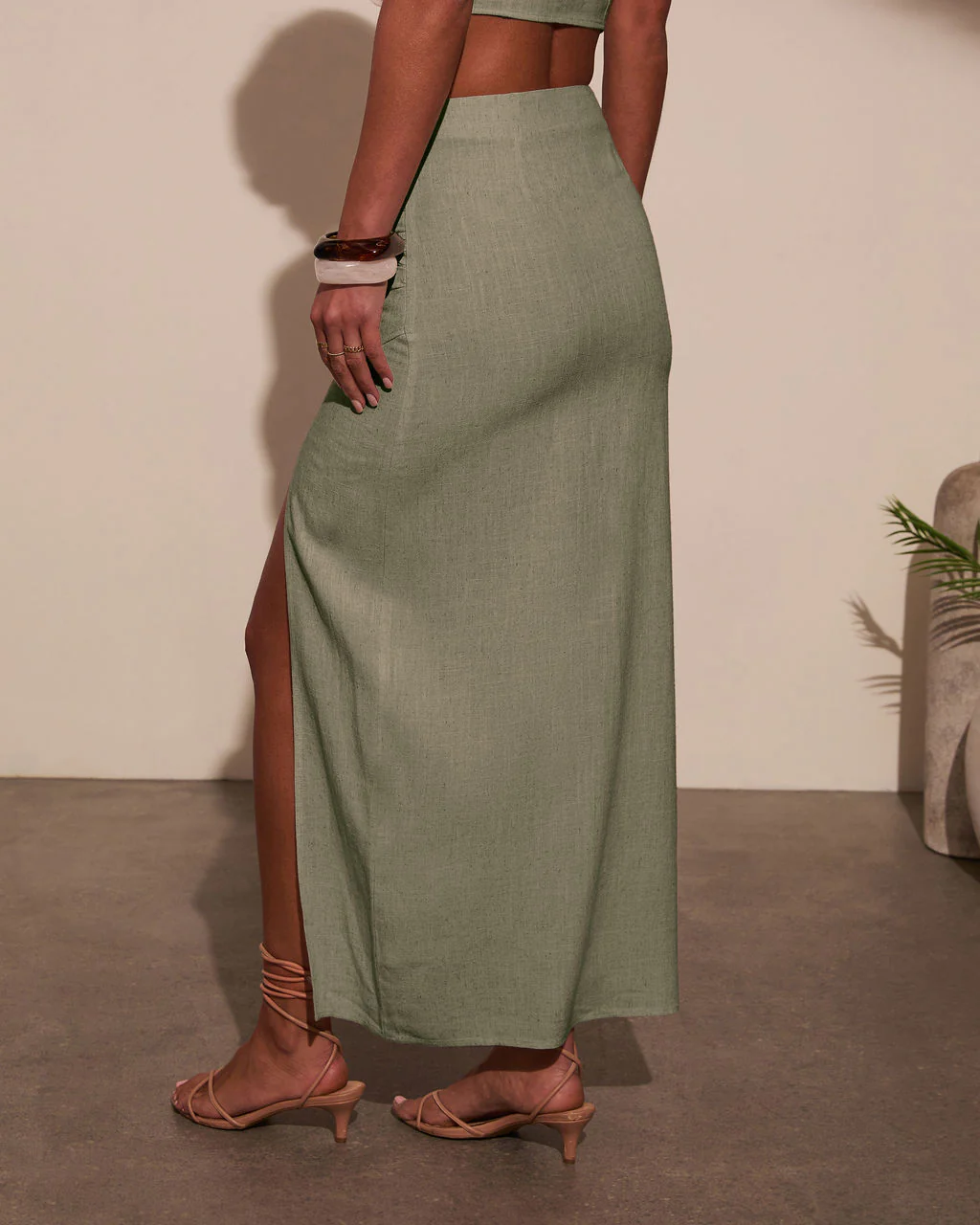 Emiliana Wrap Linen Maxi Skirt - Image 16