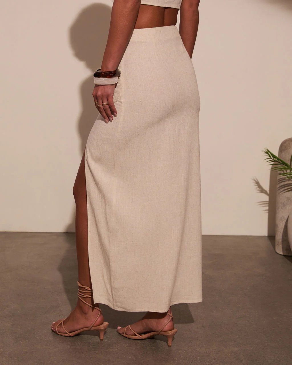 Emiliana Wrap Linen Maxi Skirt - Image 4