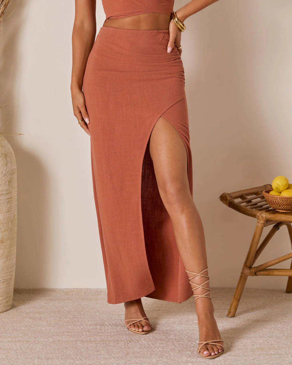 Emiliana Wrap Linen Maxi Skirt - Image 7
