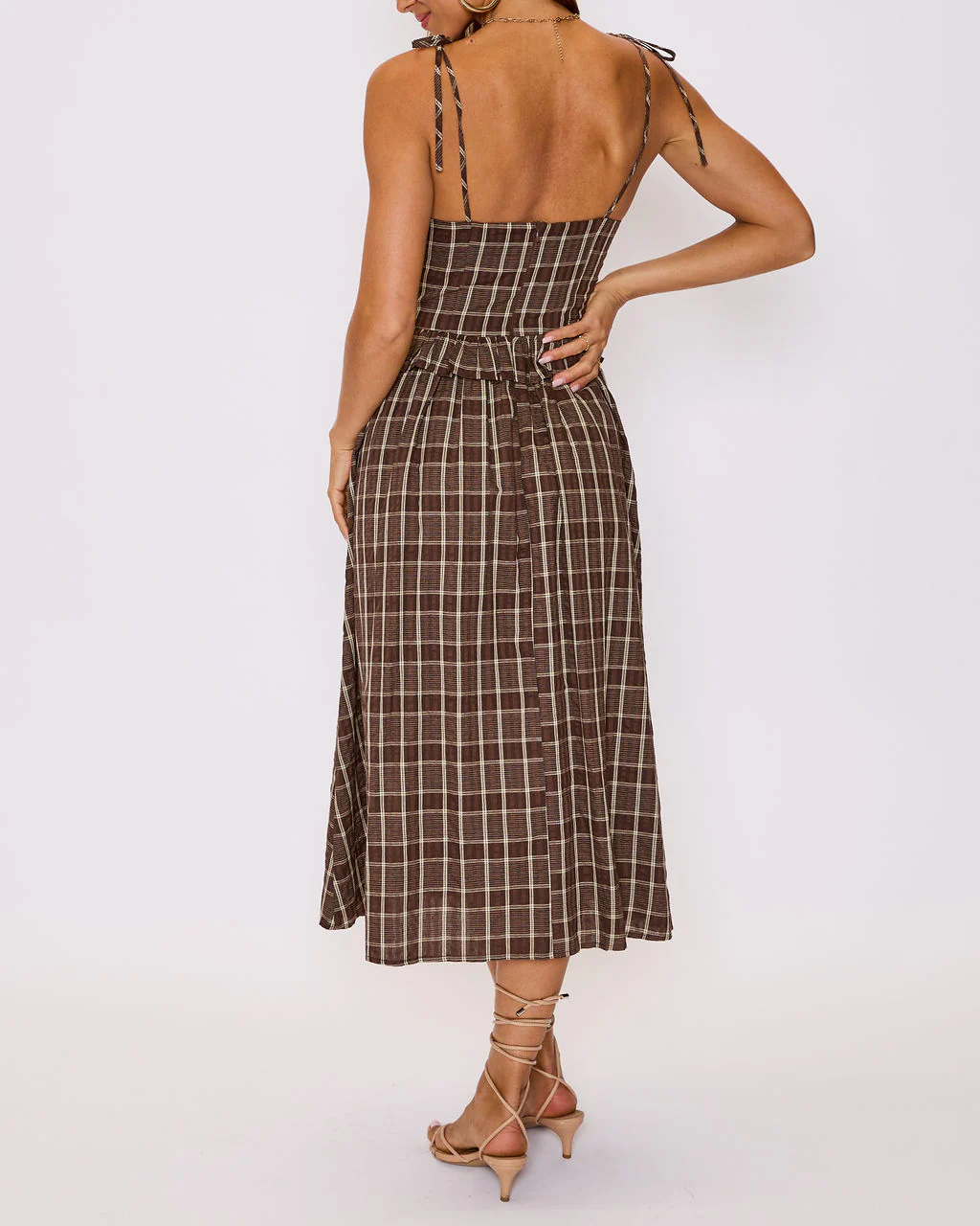 Emma Plaid Midi Dress - Image 4