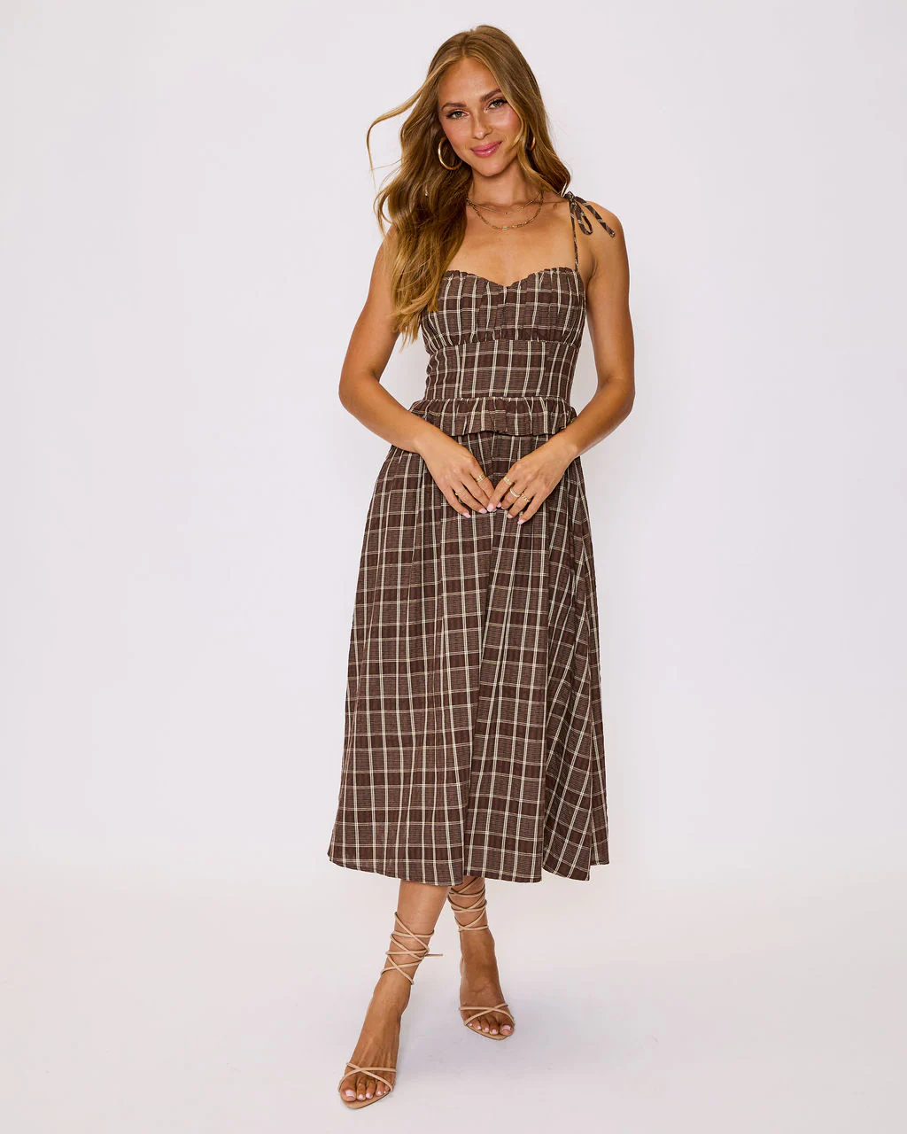 Emma Plaid Midi Dress - Image 5