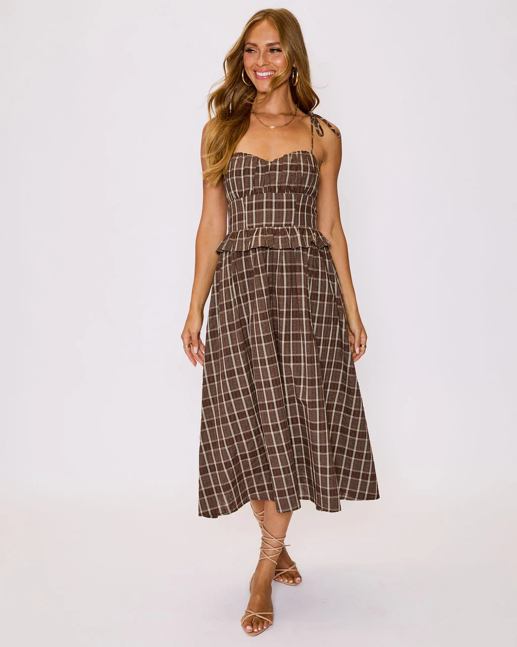 Emma Plaid Midi Dress - Image 6