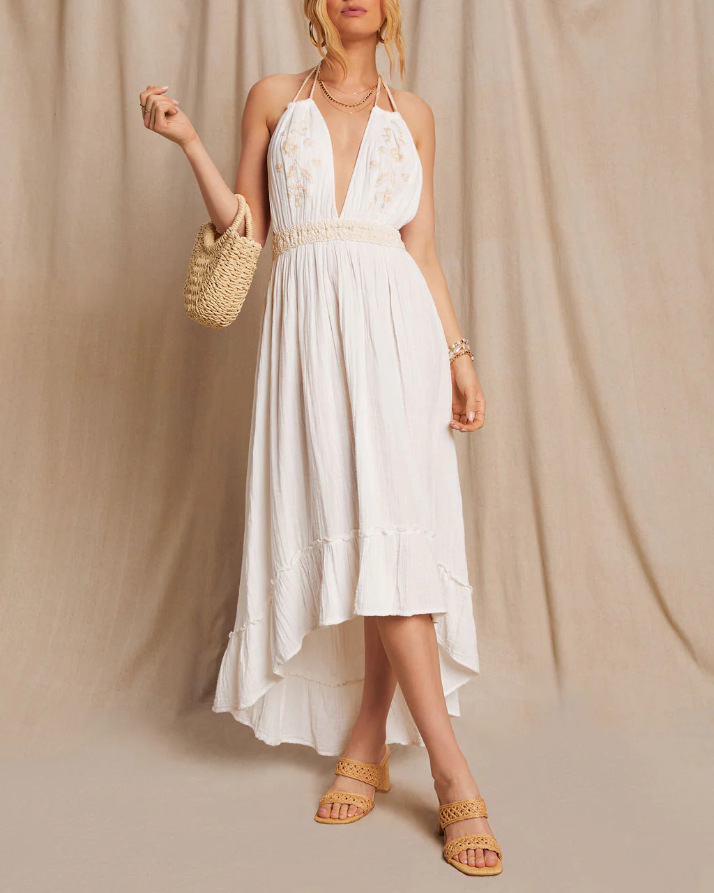 Emmie Crochet Embroidered Maxi Dress - Image 3