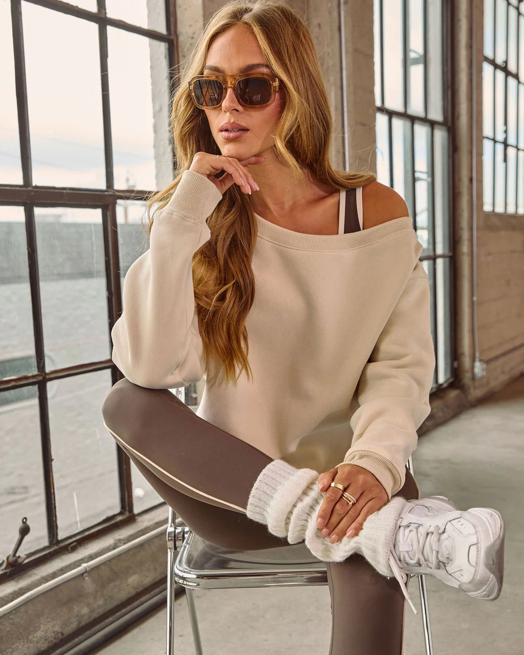 Empower Luxe Off The Shoulder Sweatshirt - Image 12