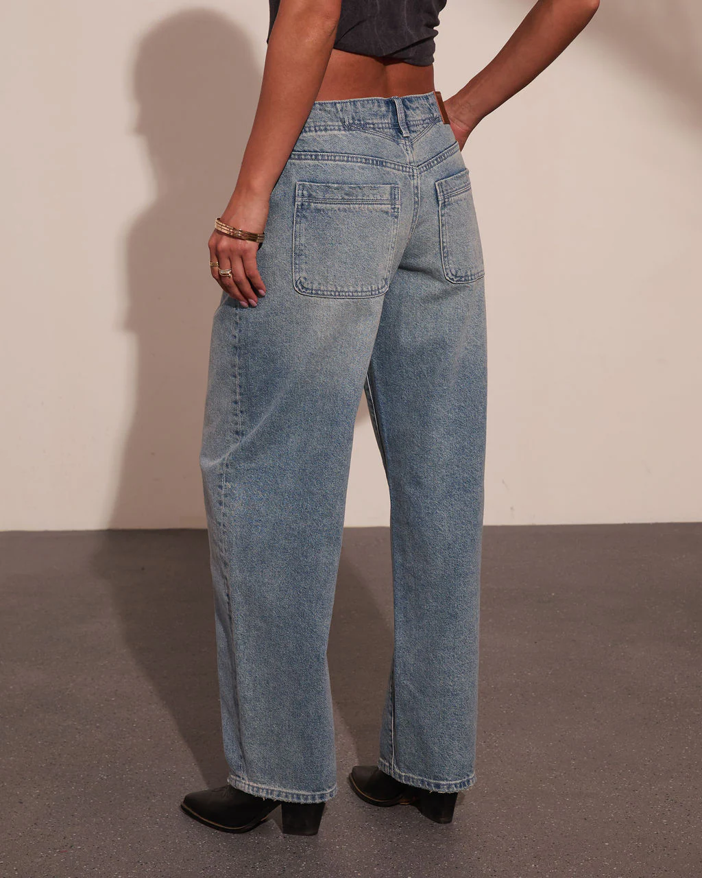 Emrie Rigid Mid Rise Barrel Leg Jeans - Image 4