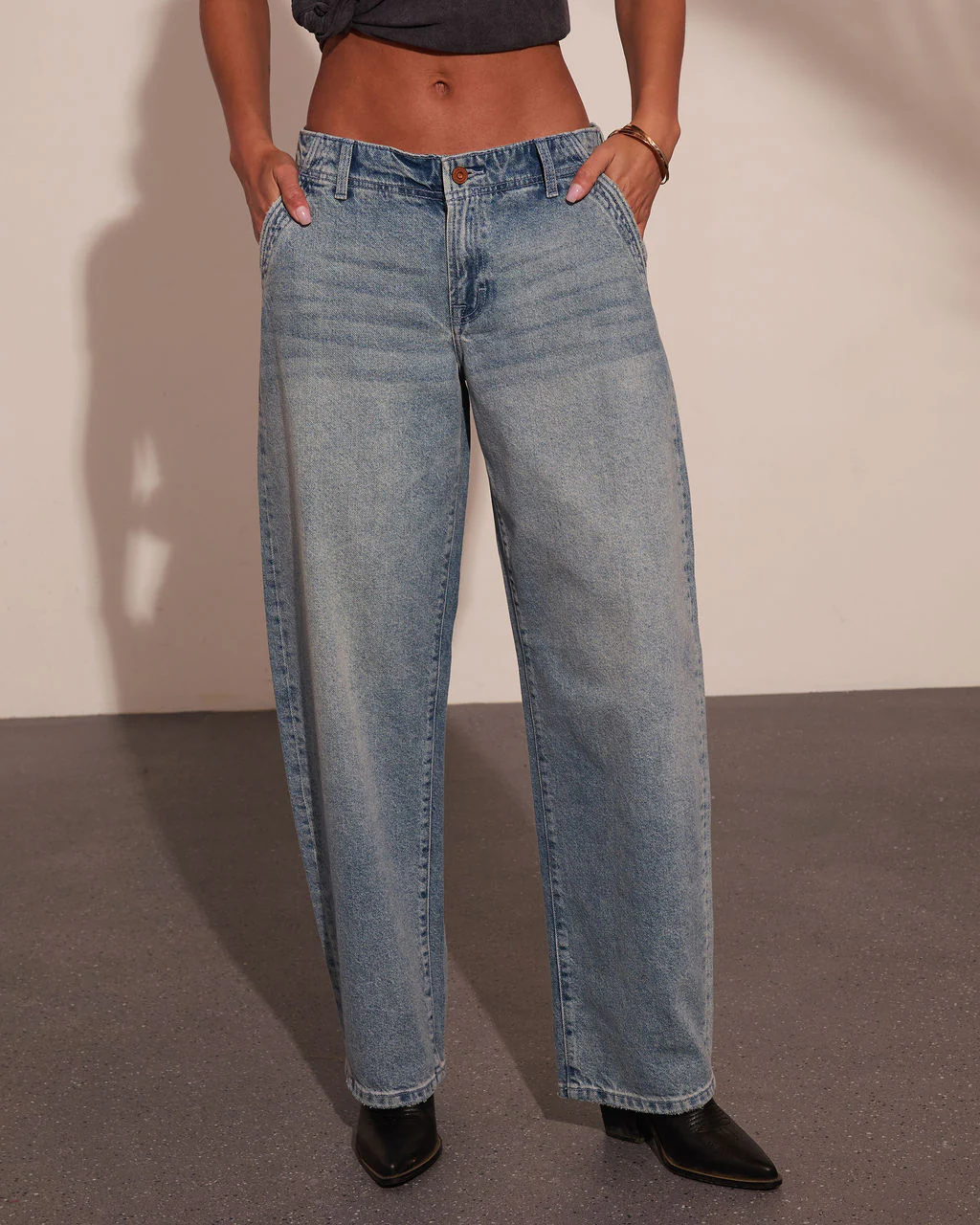Emrie Rigid Mid Rise Barrel Leg Jeans - Image 5