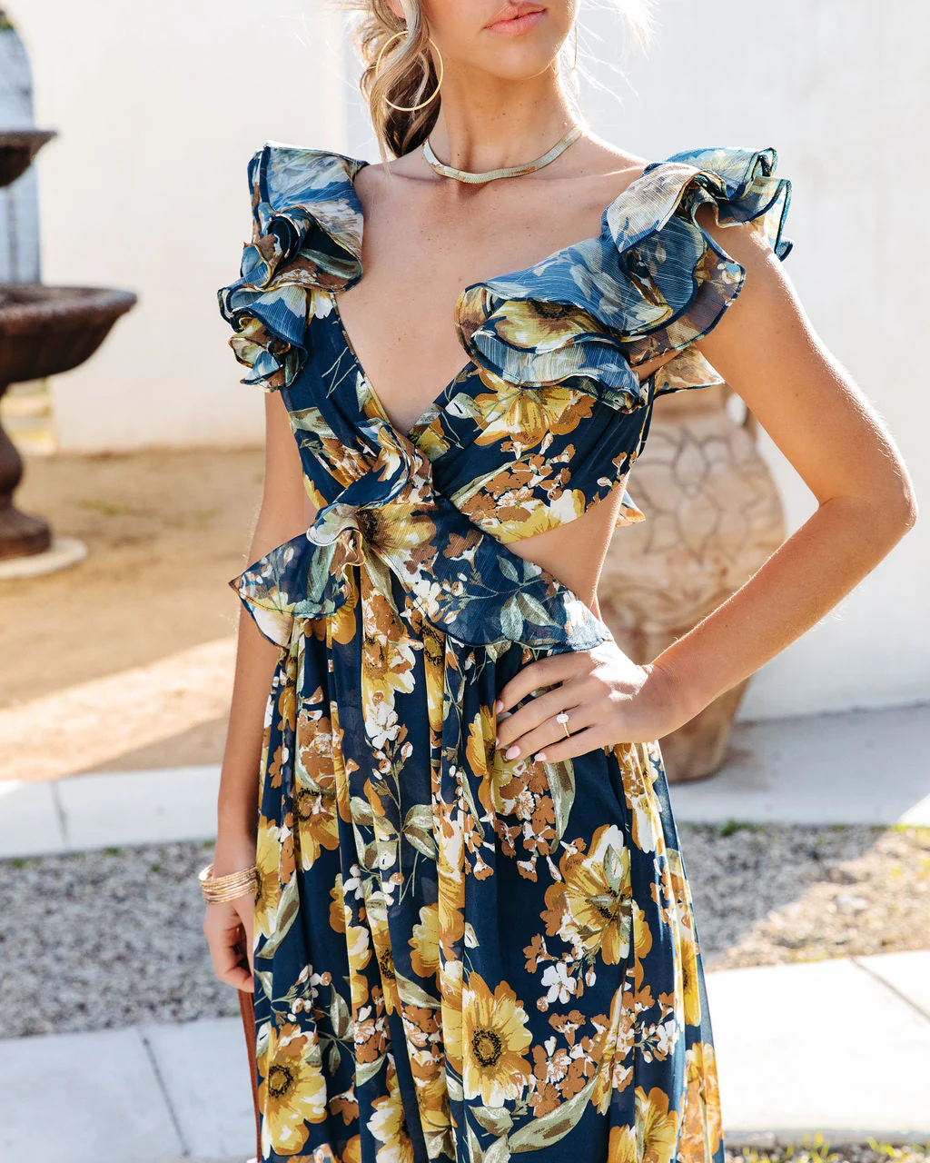 Encanto Floral Ruffle Maxi Dress - Image 2