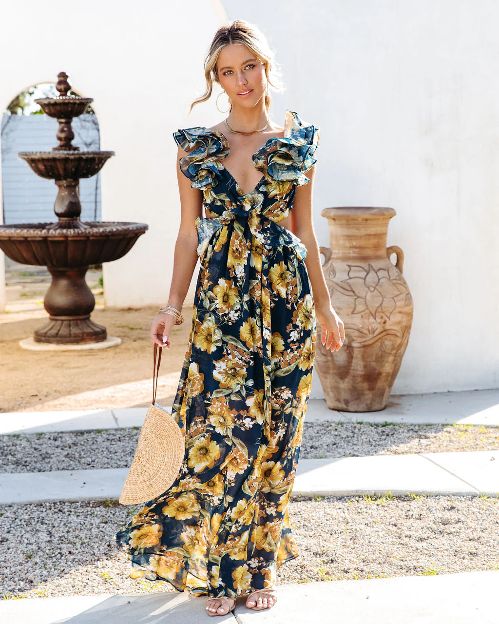 Encanto Floral Ruffle Maxi Dress - Image 3