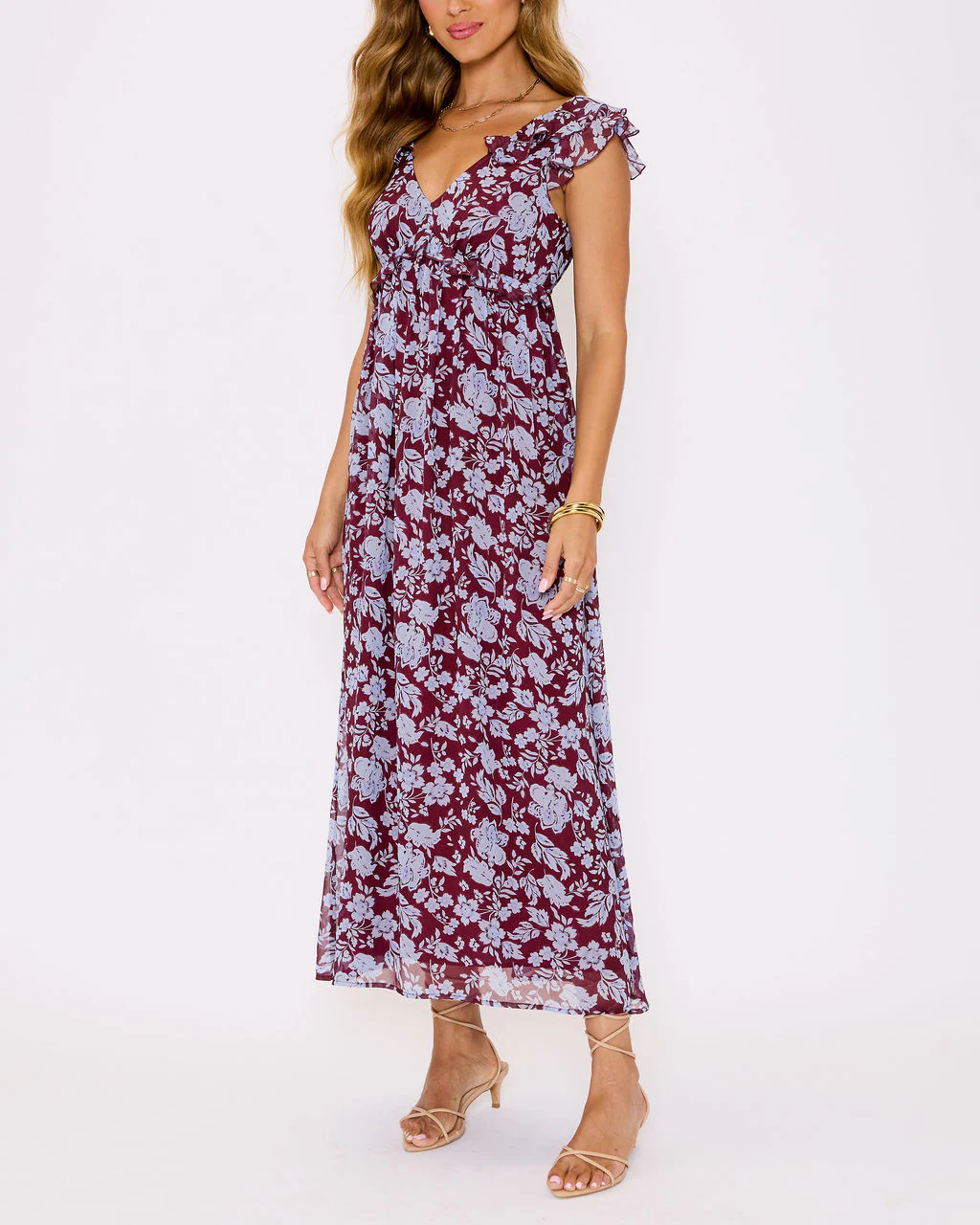 Enchanting Floral Ruffle Maxi Dress - Image 3