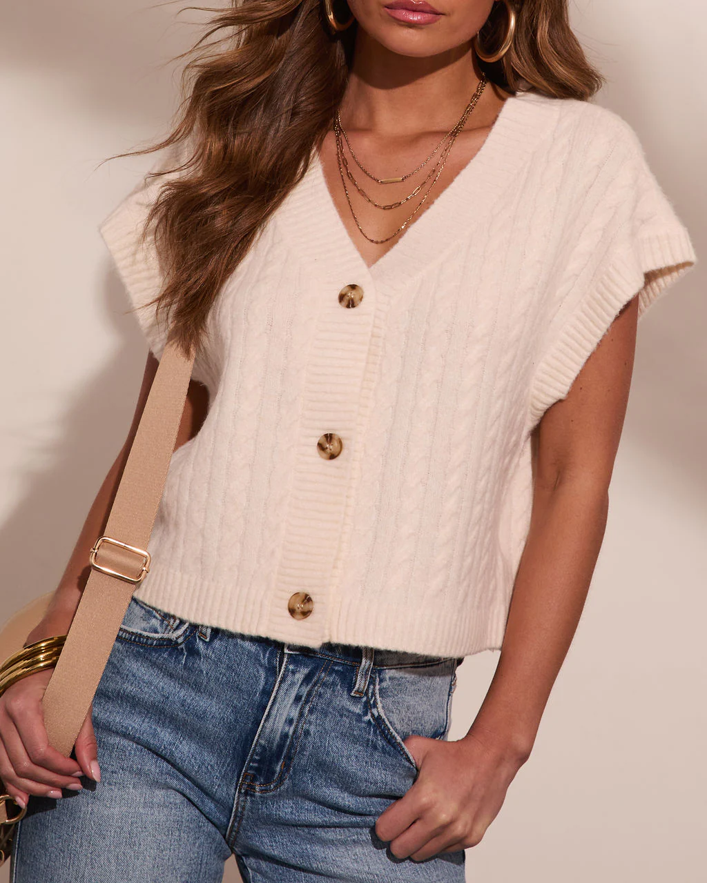 Erinah Cable Knit Vest Top - Image 6
