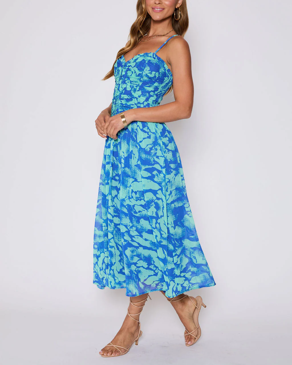 Esperanza Ruched Floral Maxi Dress - Image 3