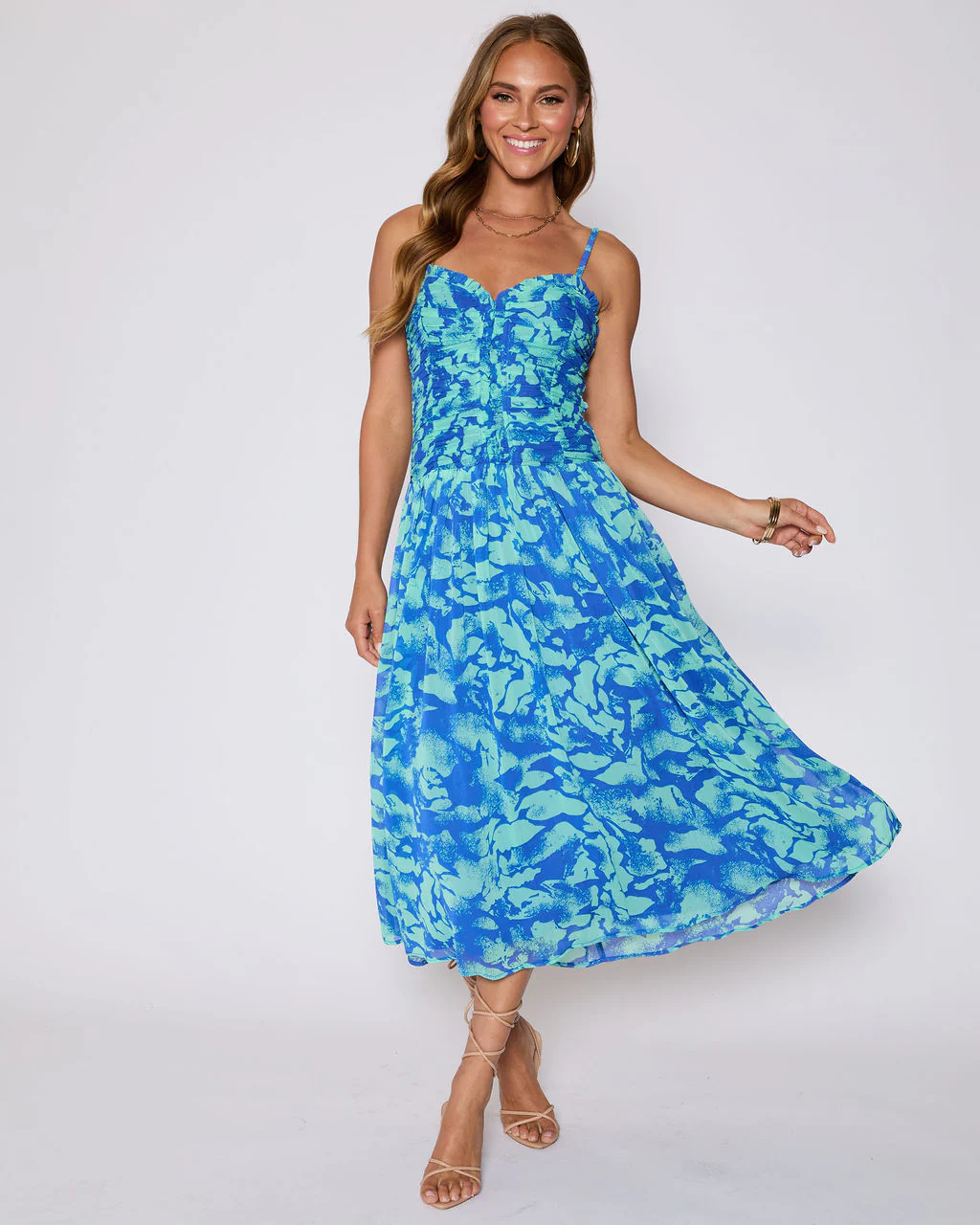 Esperanza Ruched Floral Maxi Dress - Image 5