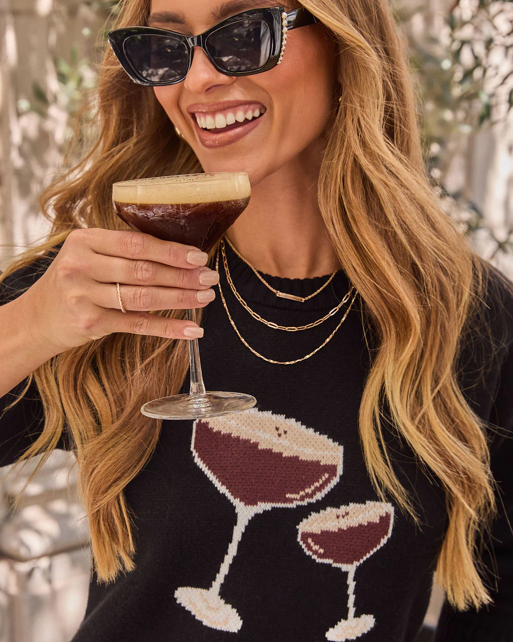Espresso Martini Mood Graphic Crew Neck Sweater - Image 6