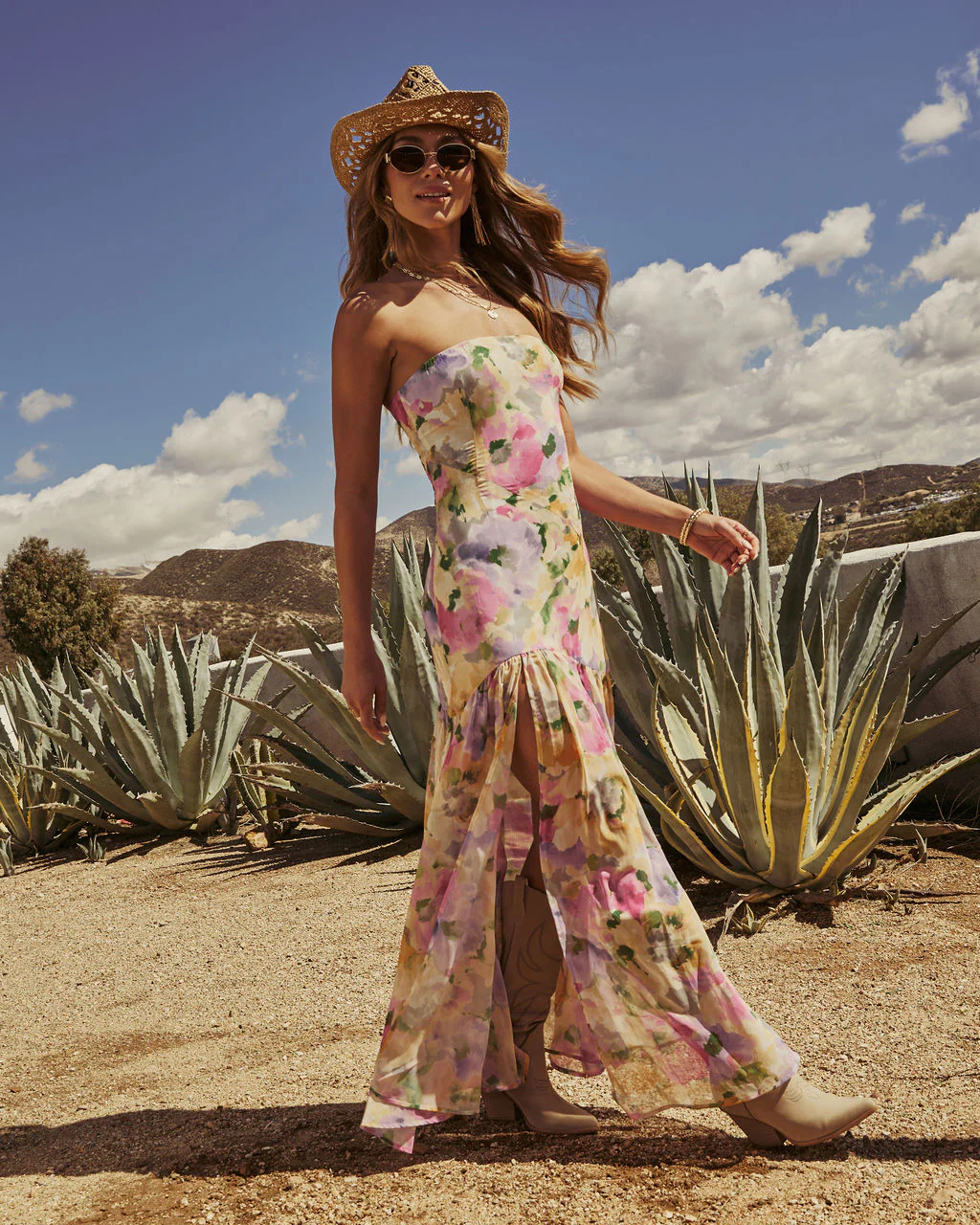 Estella Floral Strapless Maxi Dress - Image 3