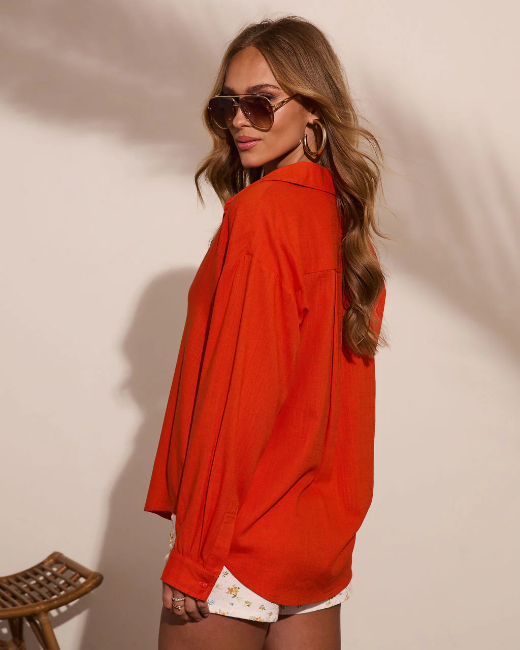 Estellah Linen Blend Button Down Top - Image 4