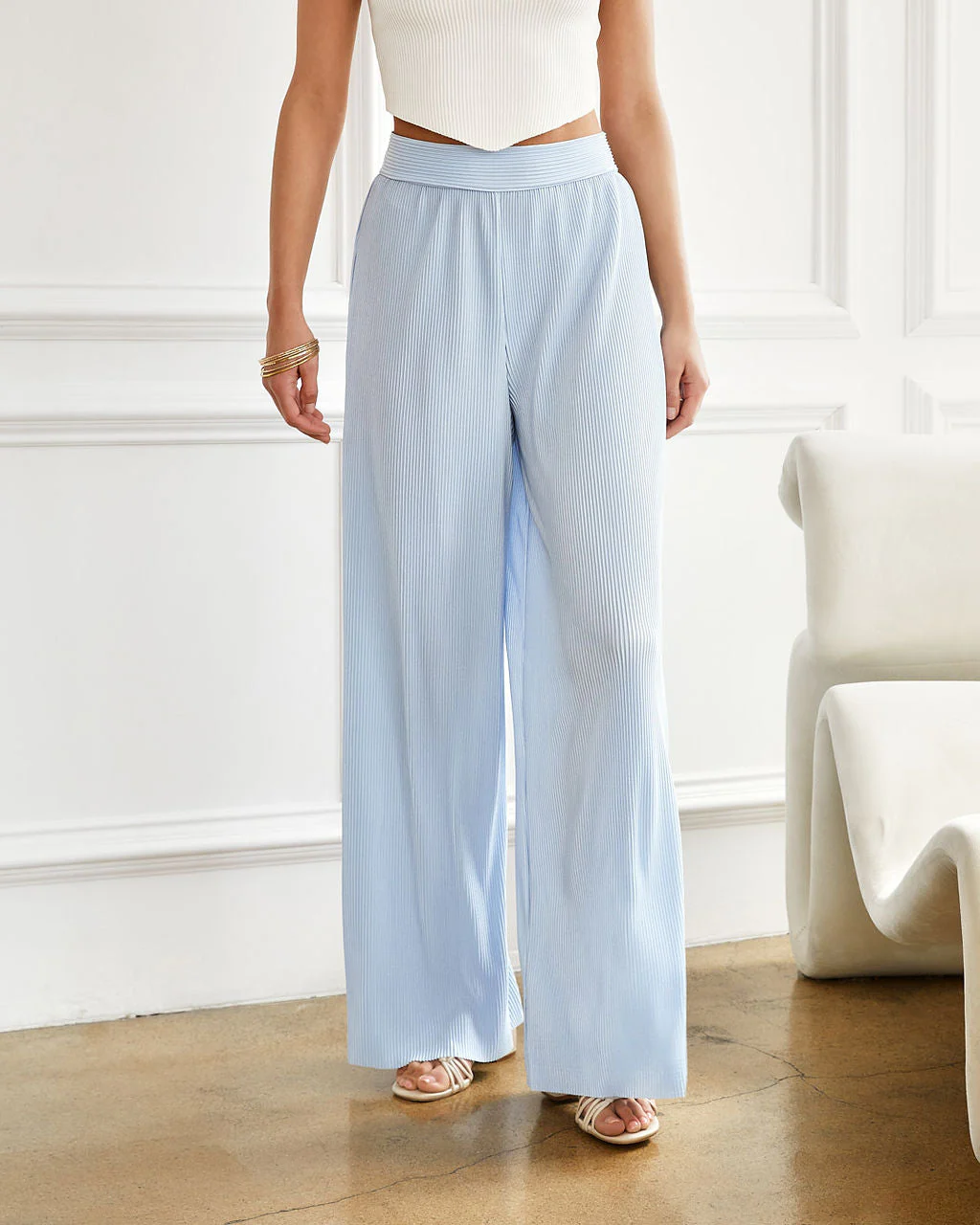 Estellita Plisse Wide Leg Pants - Image 2