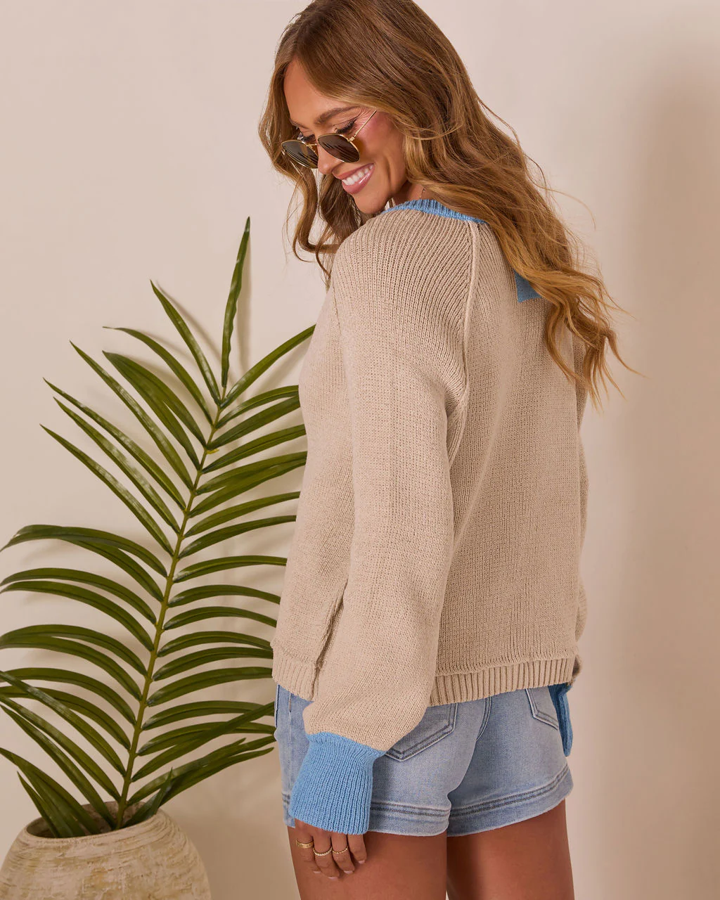 Ester Knit Color Block Cardigan - Image 4