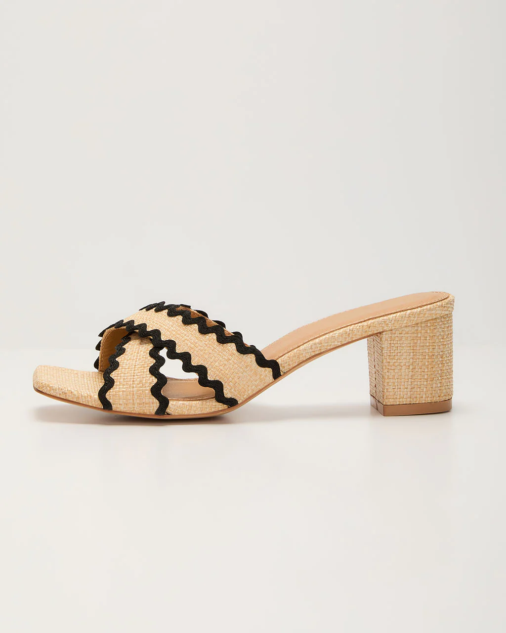 Esther Contrast Zigzag Trim Mules - Image 4
