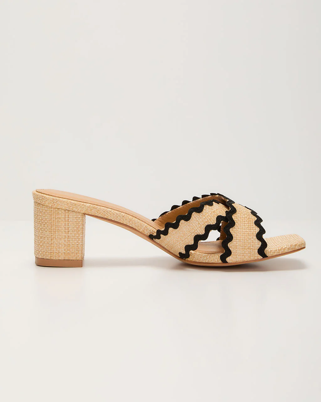 Esther Contrast Zigzag Trim Mules - Image 5