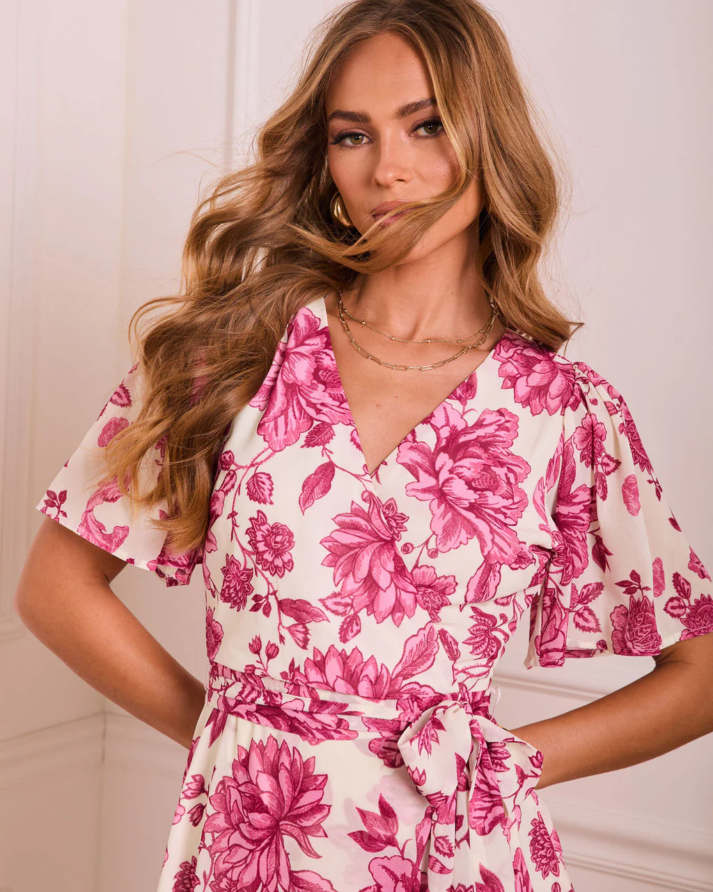 Eternal Bloom Floral Wrap Midi Dress - Image 2