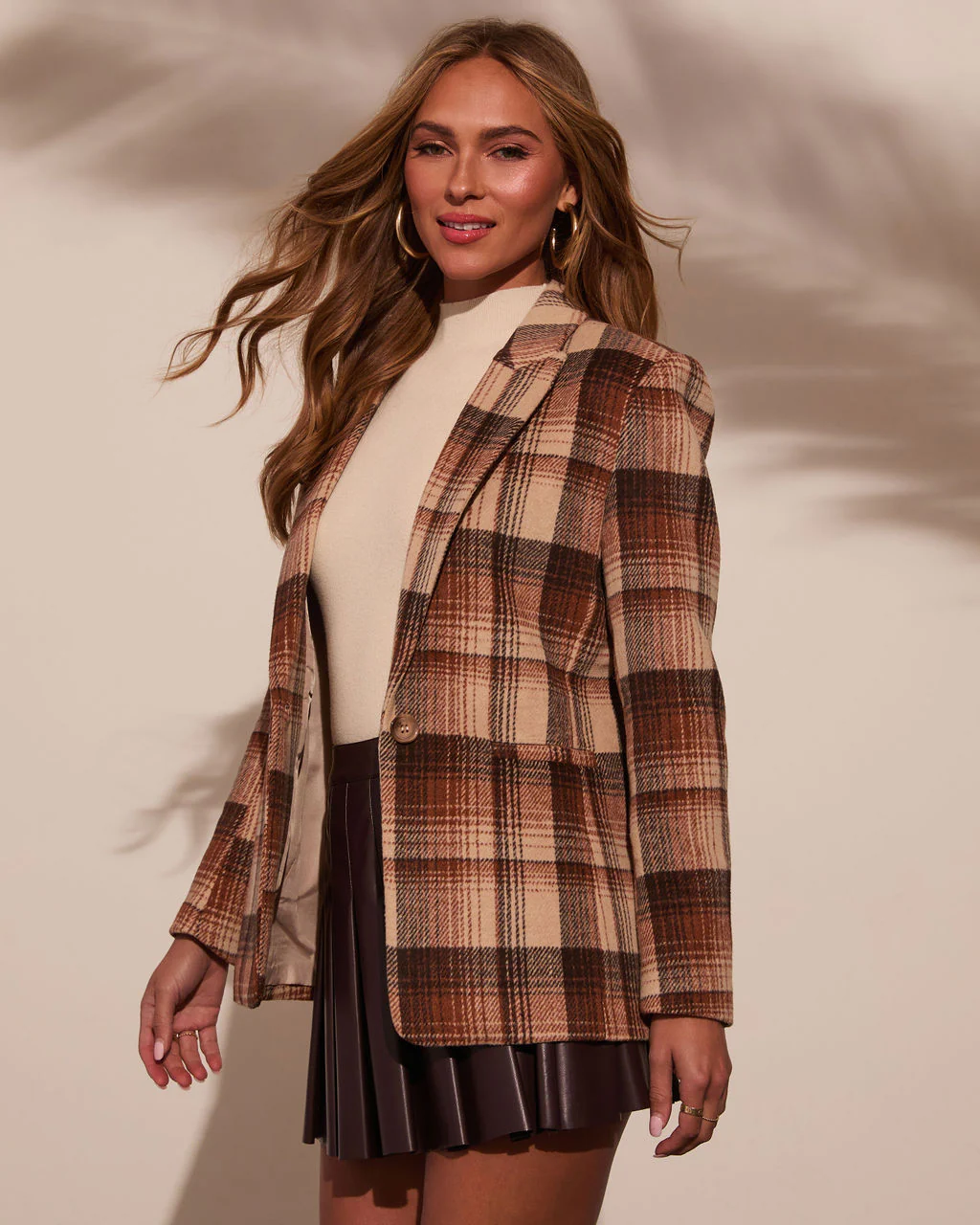 Eve Pocketed Plaid Blazer - Image 15